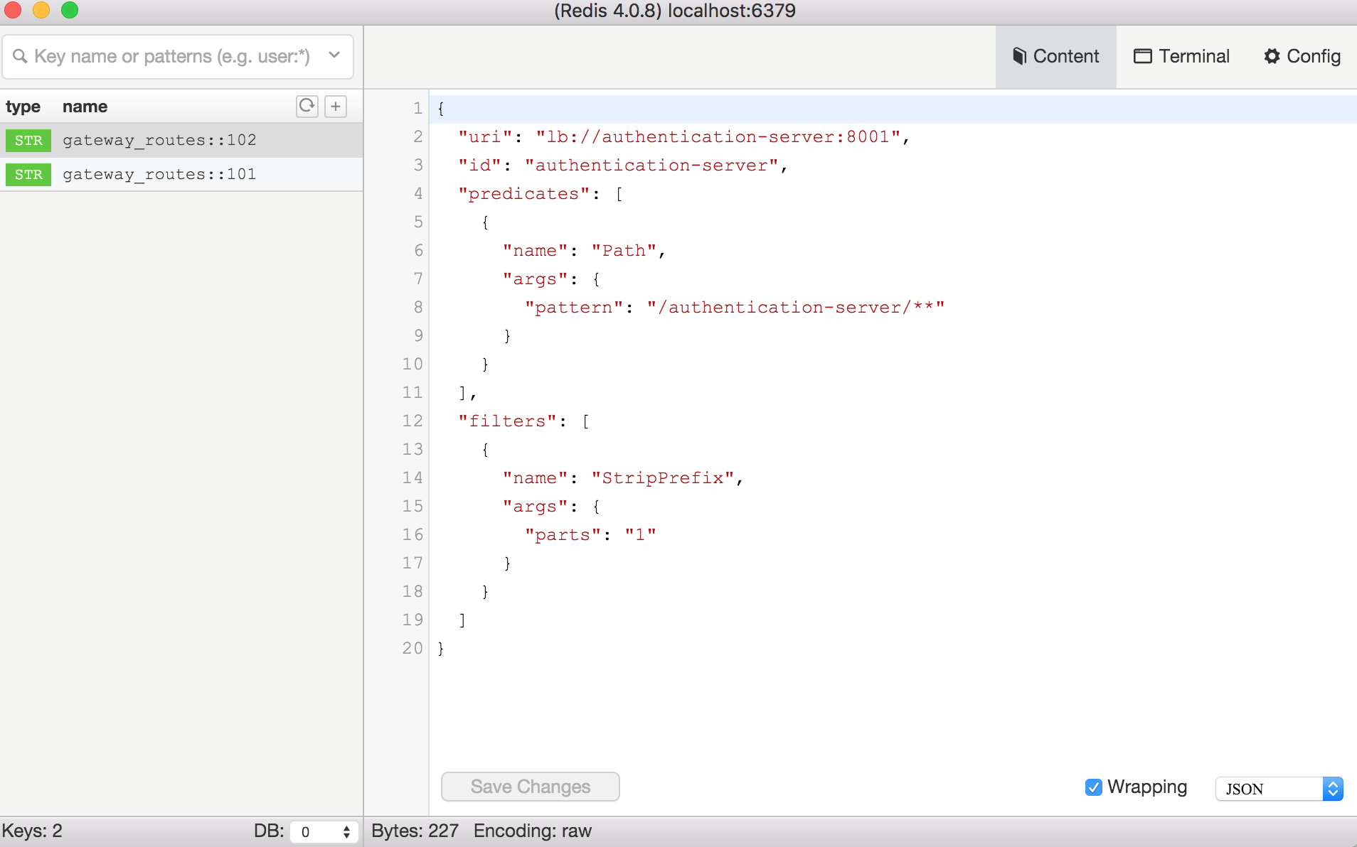 网关配置redis结构